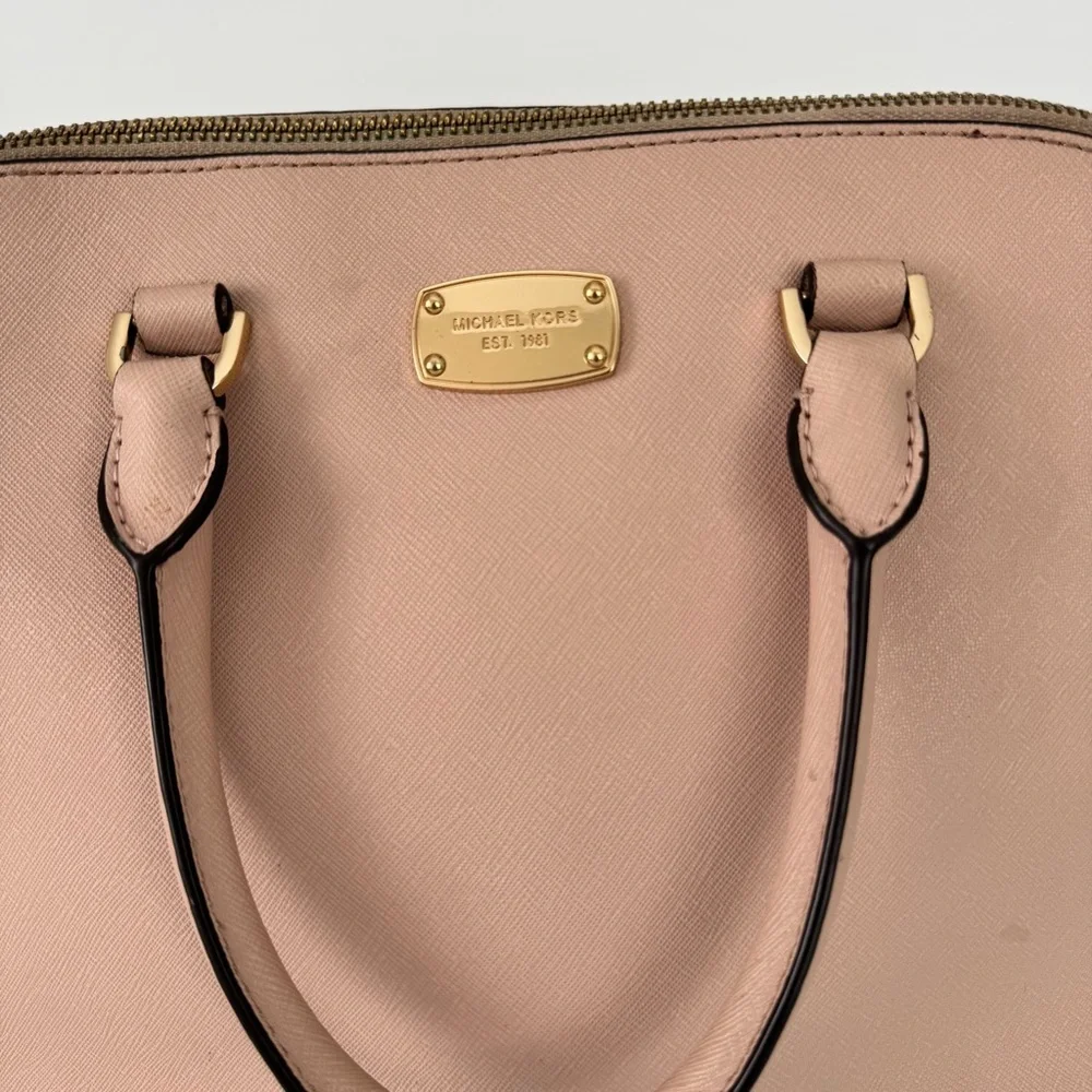 Michael Kors Cindy Pink Large Leather Dome Satchel
